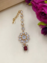 Gold Plated Delicate Polki Kundan Maang Tikka By Gehna Shop Maang Tikka